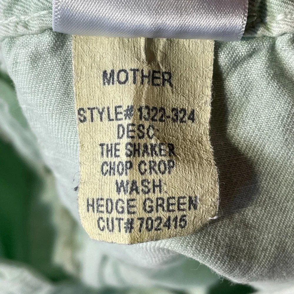 Mother Pants Women 26 Hedge Green The Shaker Chop Crop Fray‎ Straight Preppy